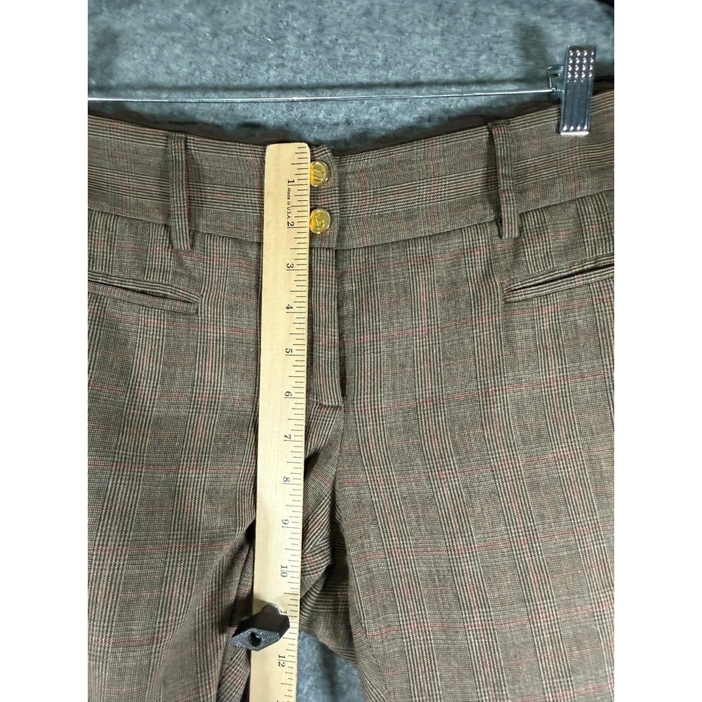 Dolce & Gabbana Brown Plaid Lace Trim Flare Leg Wool Trousers IT‎ 40 women US 4 - Picture 5 of 9